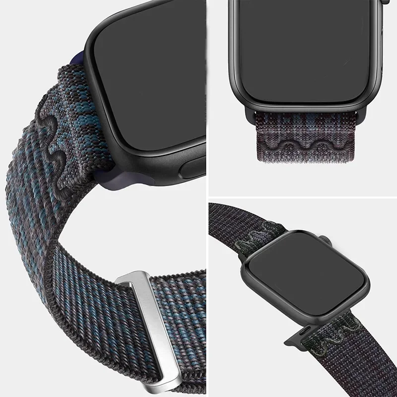 Ремешок нейлоновый для Apple Watch Band Ultra 49 мм, спортивный браслет для iWatch 10 9 8 7 6 5 SE, 45 мм 44 мм 41 мм 40 мм 46/42 мм