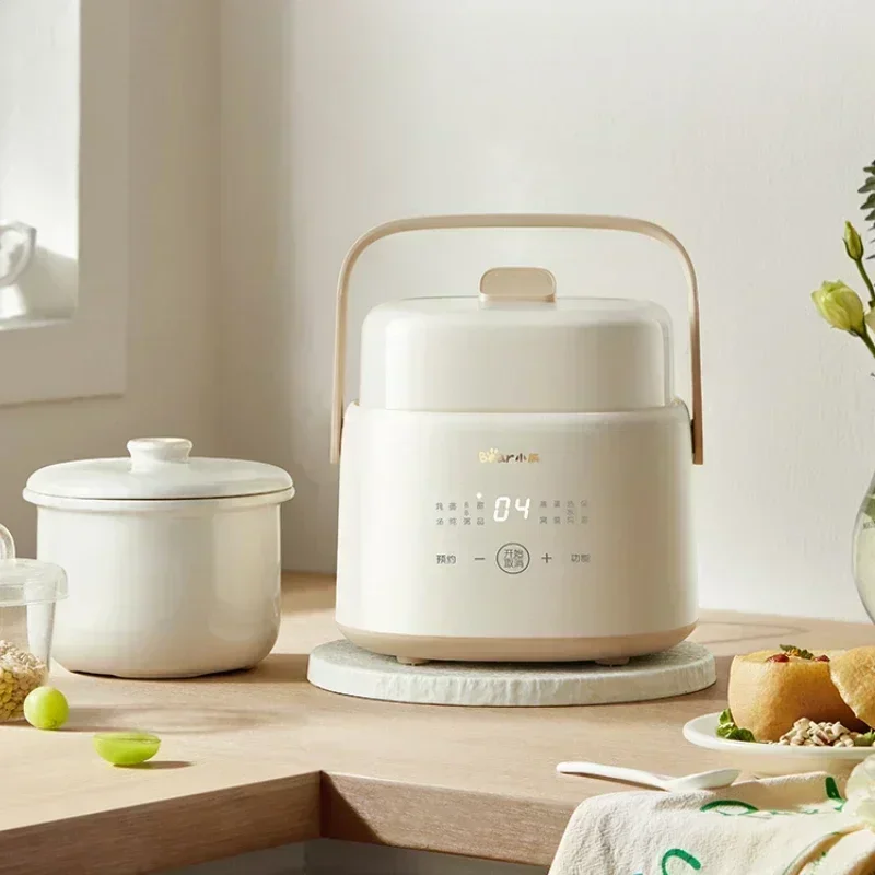 Olla para estofado eléctrica para el hogar, taza para estofado eléctrica pequeña, olla para estofado con Nido de Pájaro, temporizador de reserva de comida para bebés