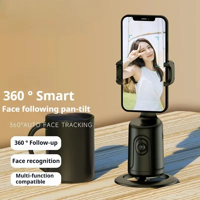 AI Tracking Gimbal with 360 Degree Rotation Face Recognition Anti Shake for Vlogging and Live Streaming Creators