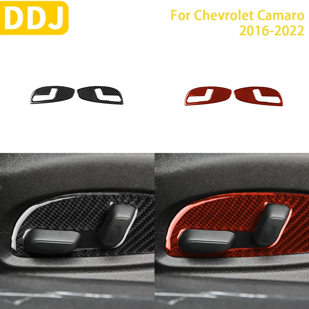 

For Chevrolet Camaro 2016 2017 2018 2019 2020 2021 2022 Accessories Car Interior Carbon Fiber Seat Adjustment Panel Trim Sticker