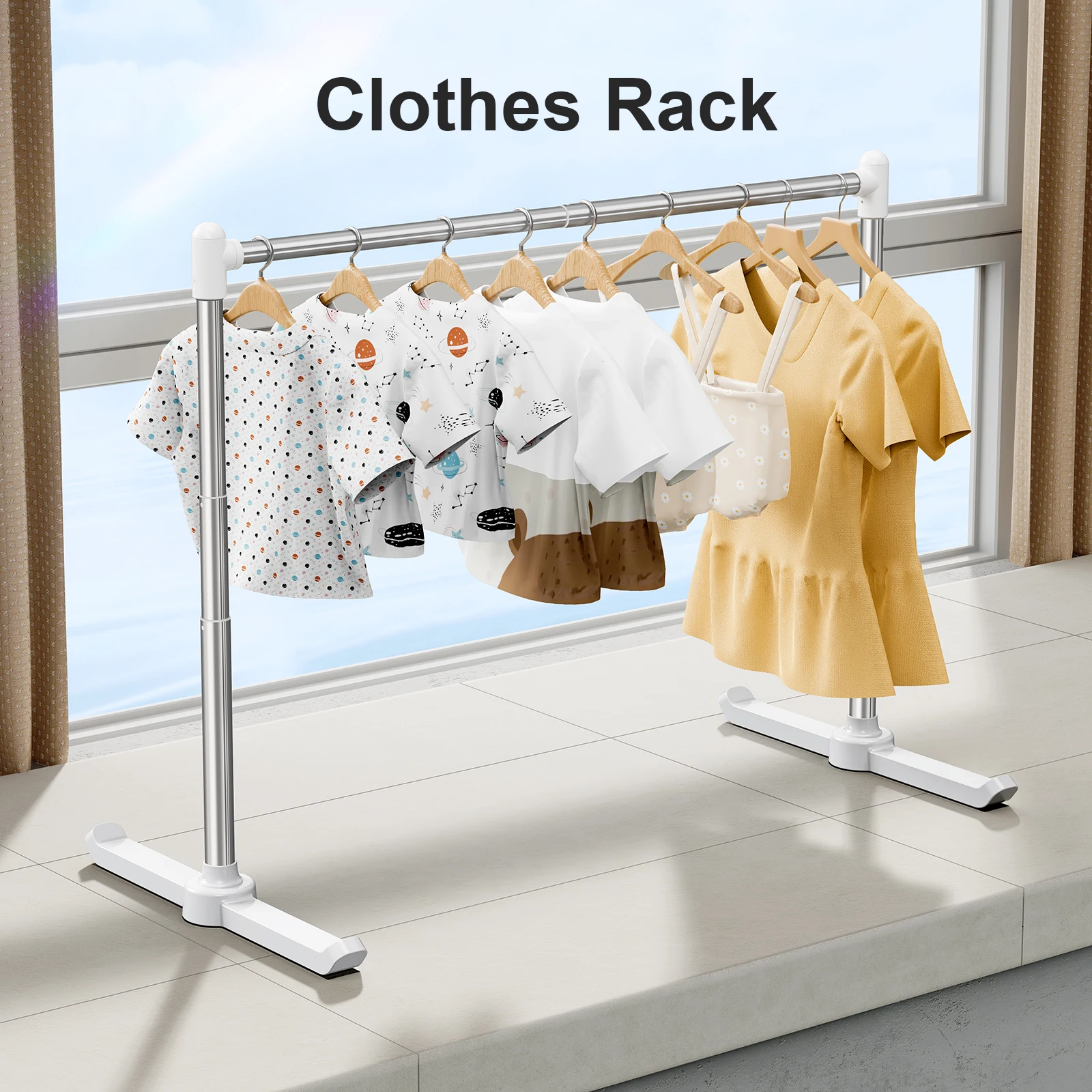 

Eary Metal Pet Hanger Stable Dog Cat Clothes Rack Stand Storage Coat Rack Floor Type Pet Floor Hanger Height Width Adjustable