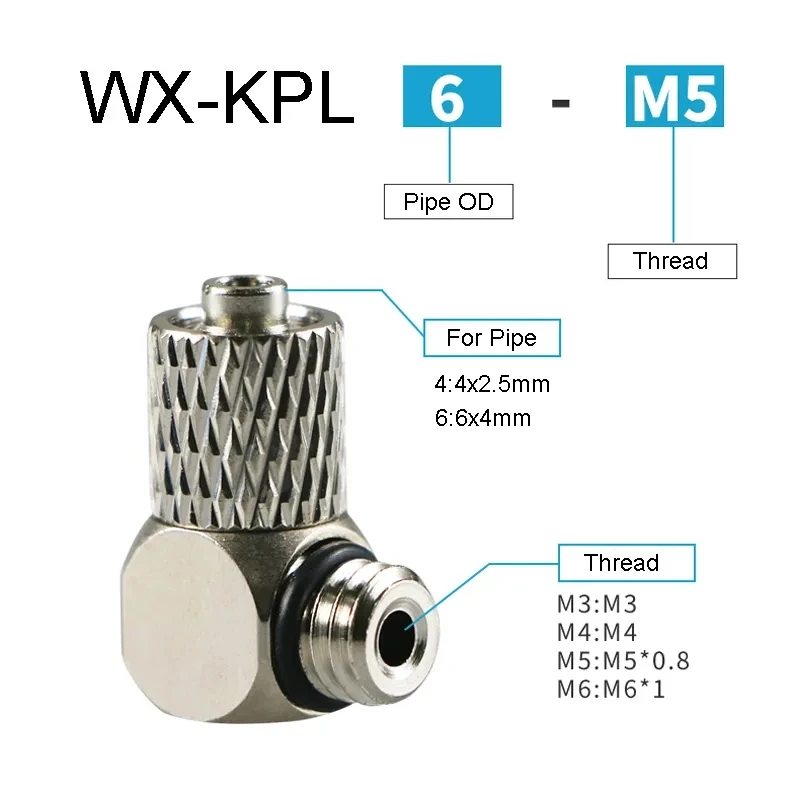 5Pcs Male Thread M3 M4 M5 M6 Air Tube 3mm 4mm 6mm OD Mini Pneumatic Pipe Connector Screw Through Quick Fitting Fast Twist Joint