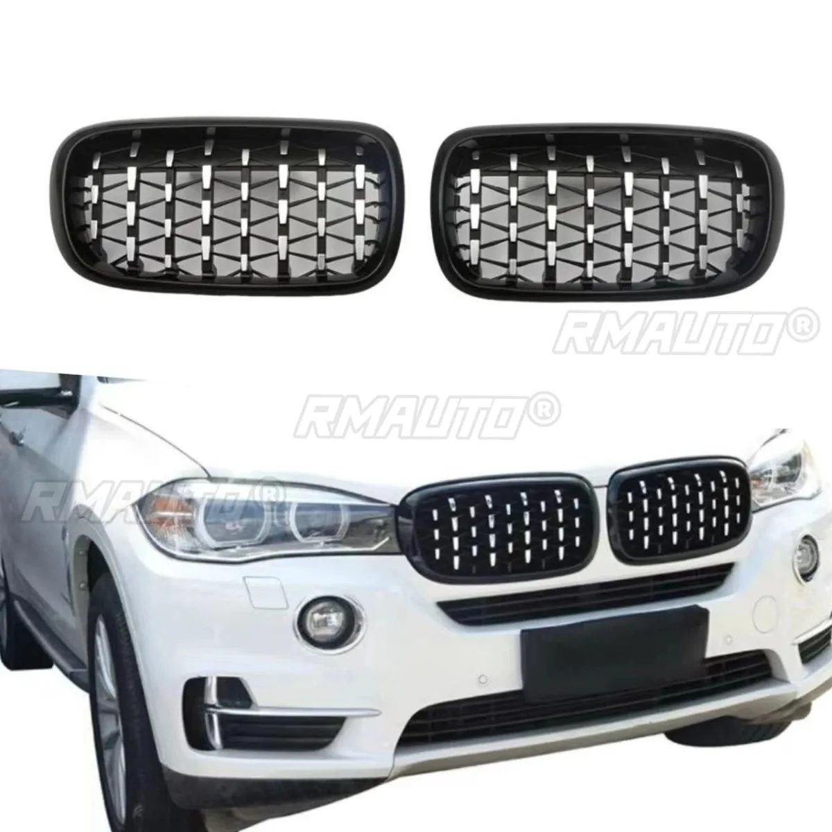 Car Bumper Grill Decorative Strips Racing Grille Body Kit Front Bumper Grill For BMW X5 F15 F16 2014-2018 Exterior Part