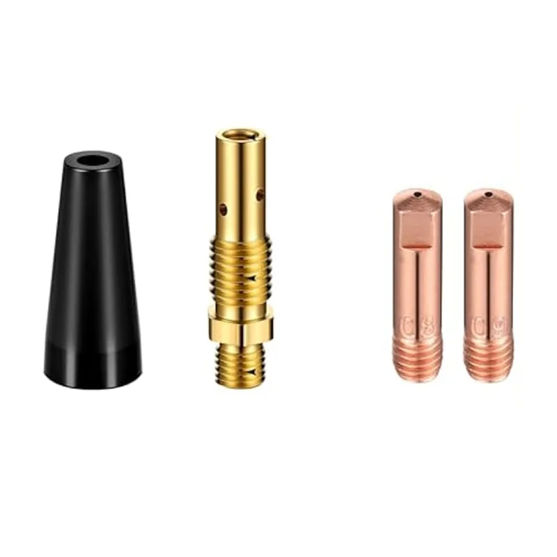 

A53Q-48Pcs Flux Core Gasless Nozzle Tips Kit KP1939-1 Flux Core Welder Mig Welder Contact Tips Gasless Nozzle Gas Diffusers Dura