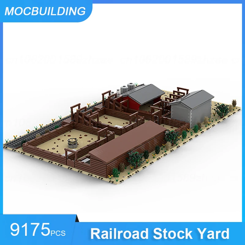 MOC Building Blocks Railroad Stock Yard Model DIY Assemble Bricks Train Architecture Educational Creative Toys Gifts 9175PCS