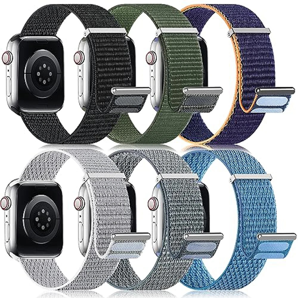 Boucle dehors pour Apple Watch Ultra 2 Band, 49mm, 44mm, 40mm, 45mm, 42mm, 41mm, 38mm, Prébracelet en Nylon, iWatch Series 9, 8, 7, 6, 5, 4, 3 se