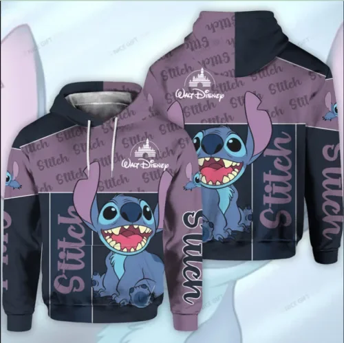 

2024 Disney Stitch 3D Sweatshirt Fashion Casual Men and Women Hoodie Fashion and Leisure Hoodie