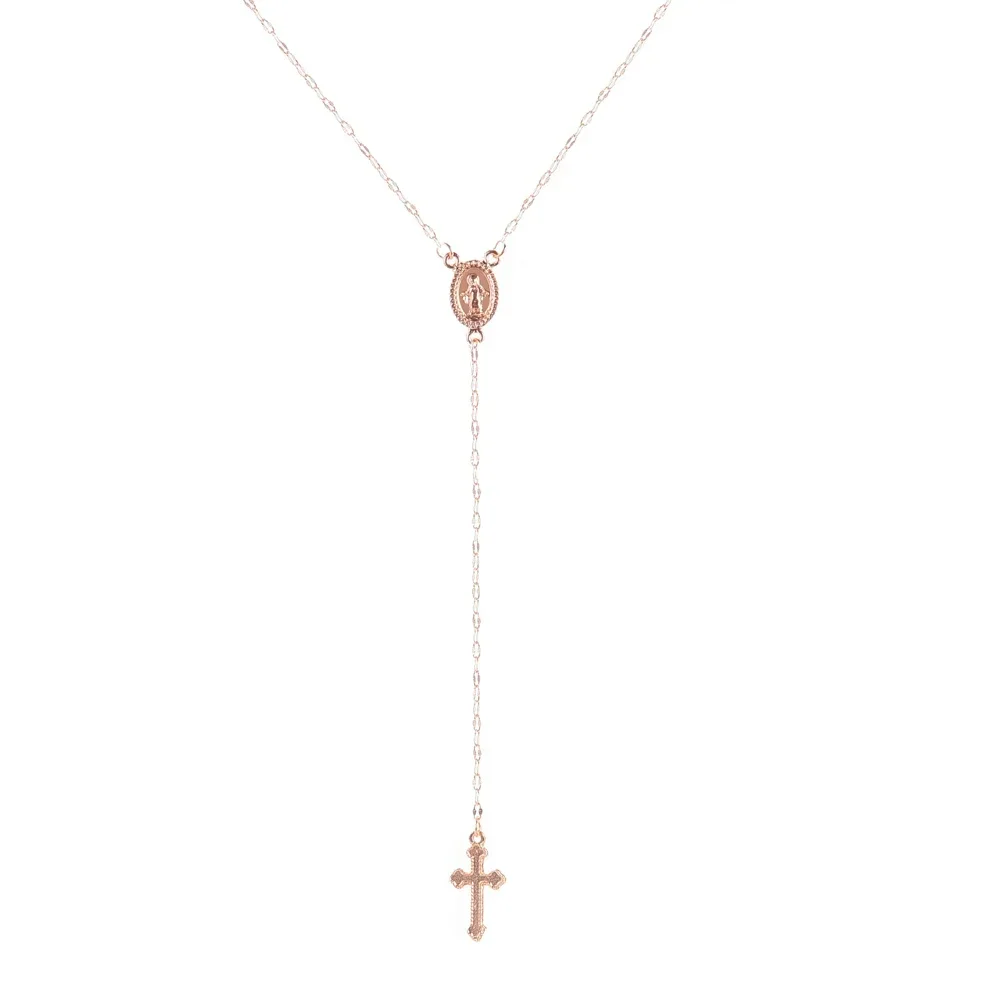 FSUNION 2025 New Vintage Christian Cross Bohemia Religious Rosary Pendant Necklace For Women Charm Jewelry Gifts