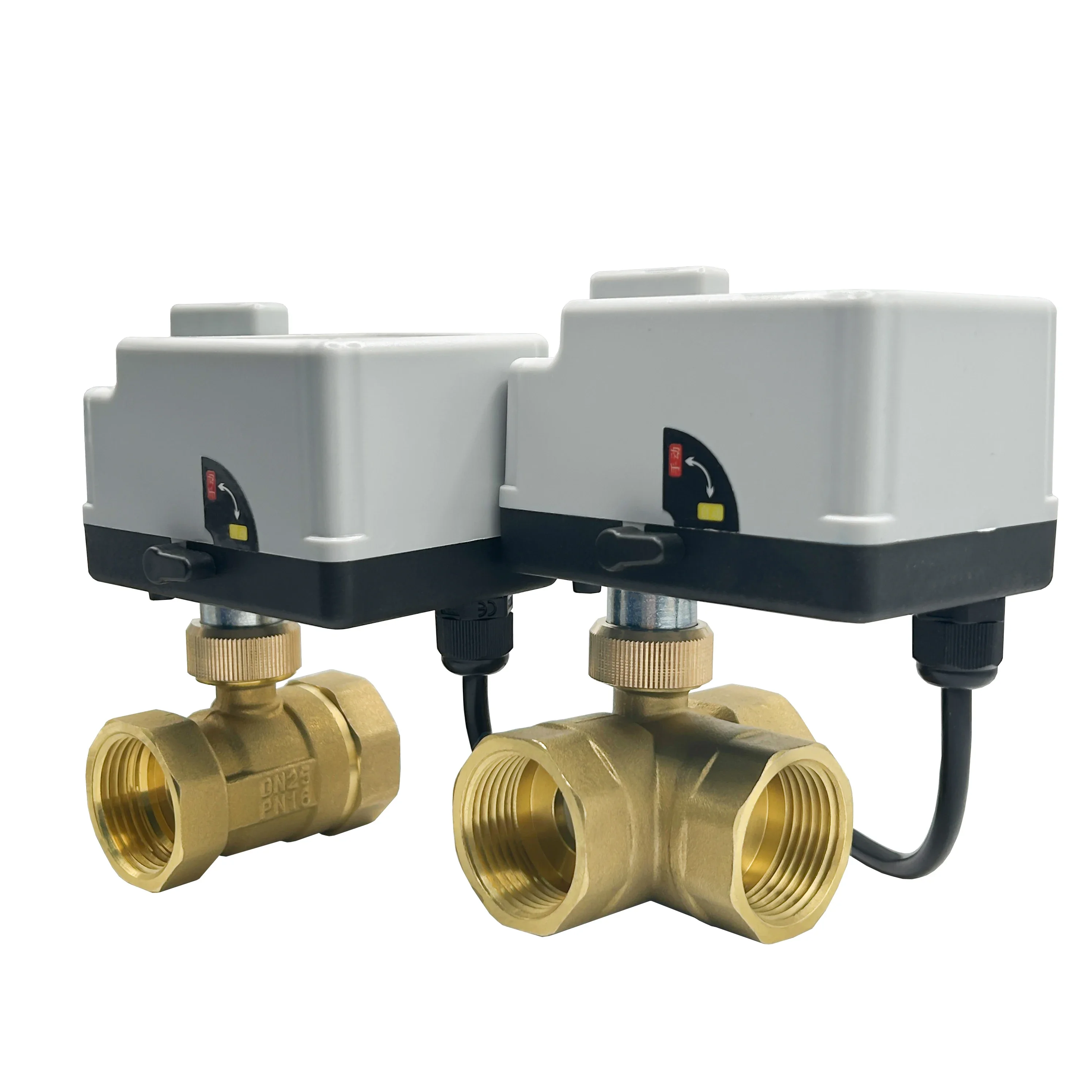 صمام لولبي DN15 DN20 DN25 DN50 Brass Motorized Ball Valve 220V 12V 24V 3-Wire 2-Control Electric Actuators with Manual Switch Water الهواء المضغوط — تفصيل 1