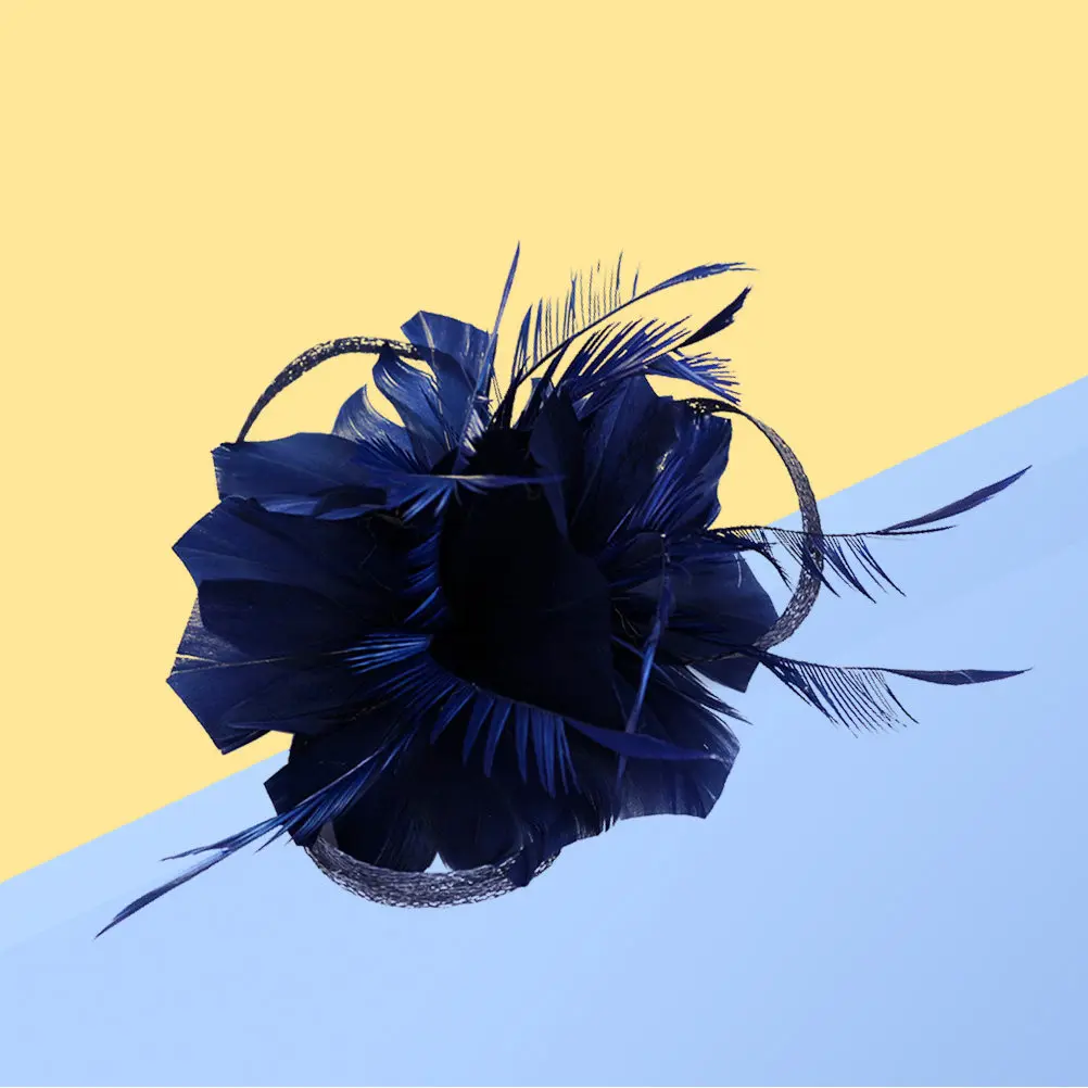 

1Pcs Plume Hair Clip Elegant Flax Side Clip Bridal Headdress Wedding Party Prom Hair Accessories for Women Plume Side Clips