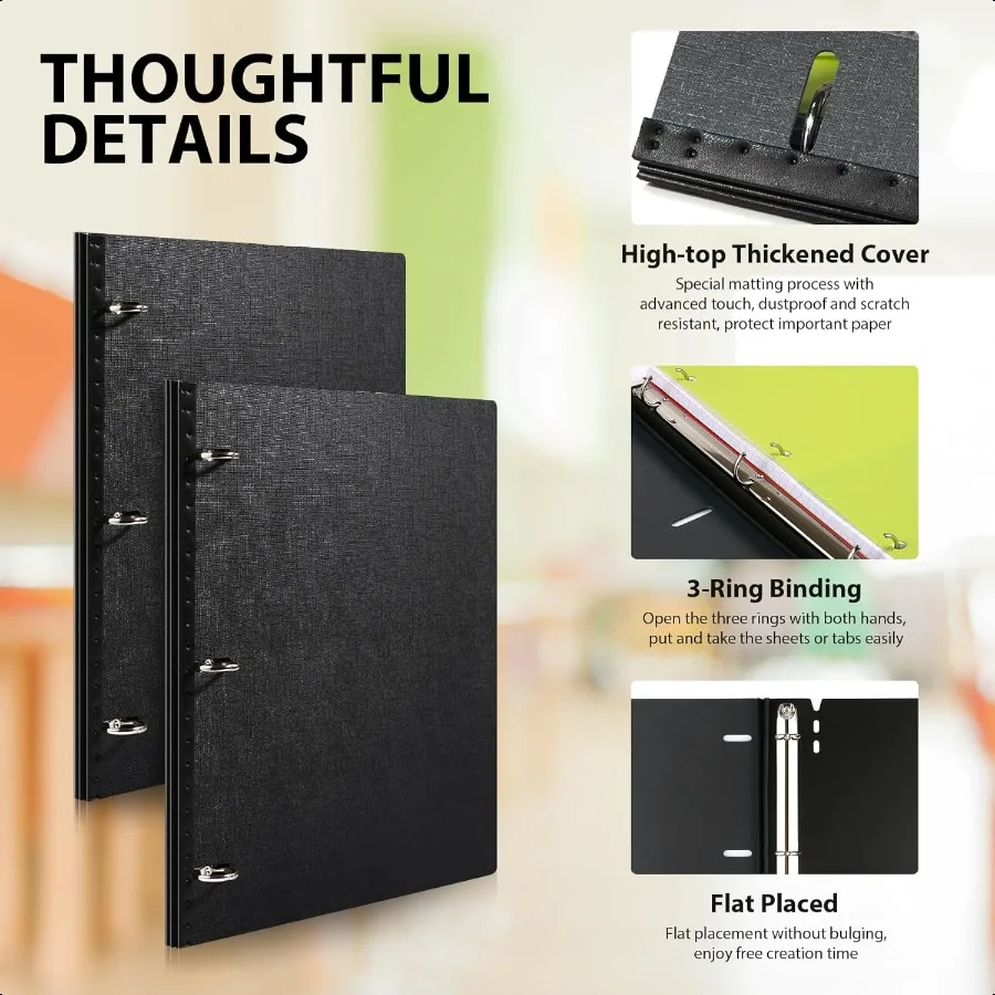 텔레스코핑 3링 바인더 0.75 확장형 유연한 바인더 특허 디자인으로 휴대가 간편하며 160매 수납 가능, 학교 및 사무실용