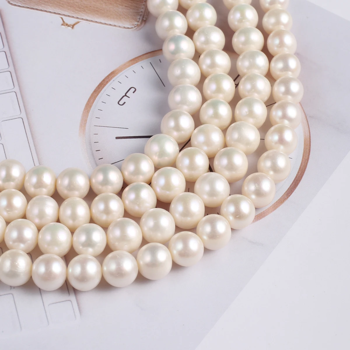 High Quality 100% Natural Freshwater White Pearls Beads 9-10mm for Jewelry Making DIY Necklace Bracelet Accessories Gift