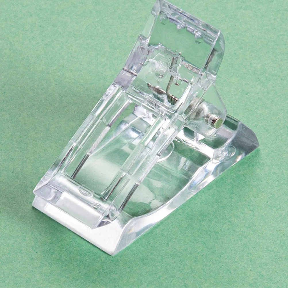 

12 Pcs Nail Extension Clips Manicure Fixing Art Clamp Tools Clamps Clear False Holder
