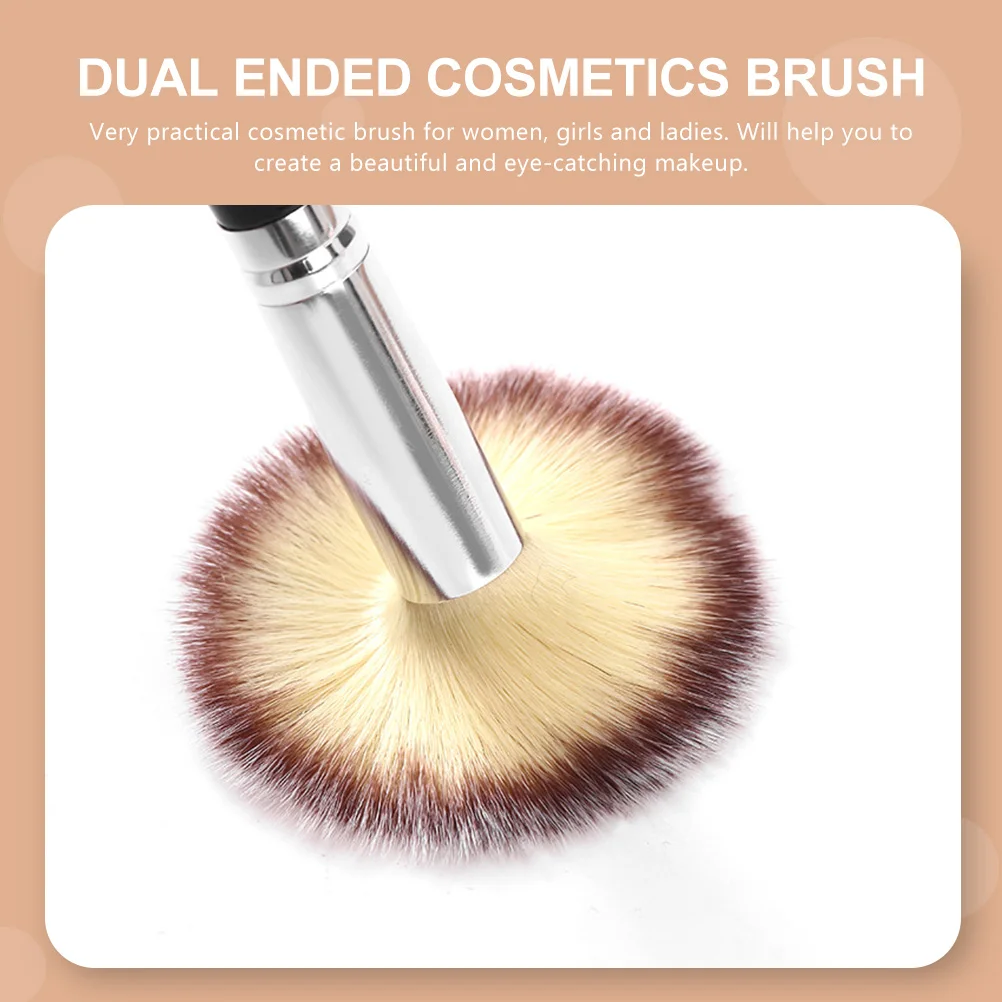 

2pcs Dual Ended Cosmetics Brush Sturdy Handle Comfortable Grip Makeup Tool Powder Foundation Blush Eyeshadow Brush
