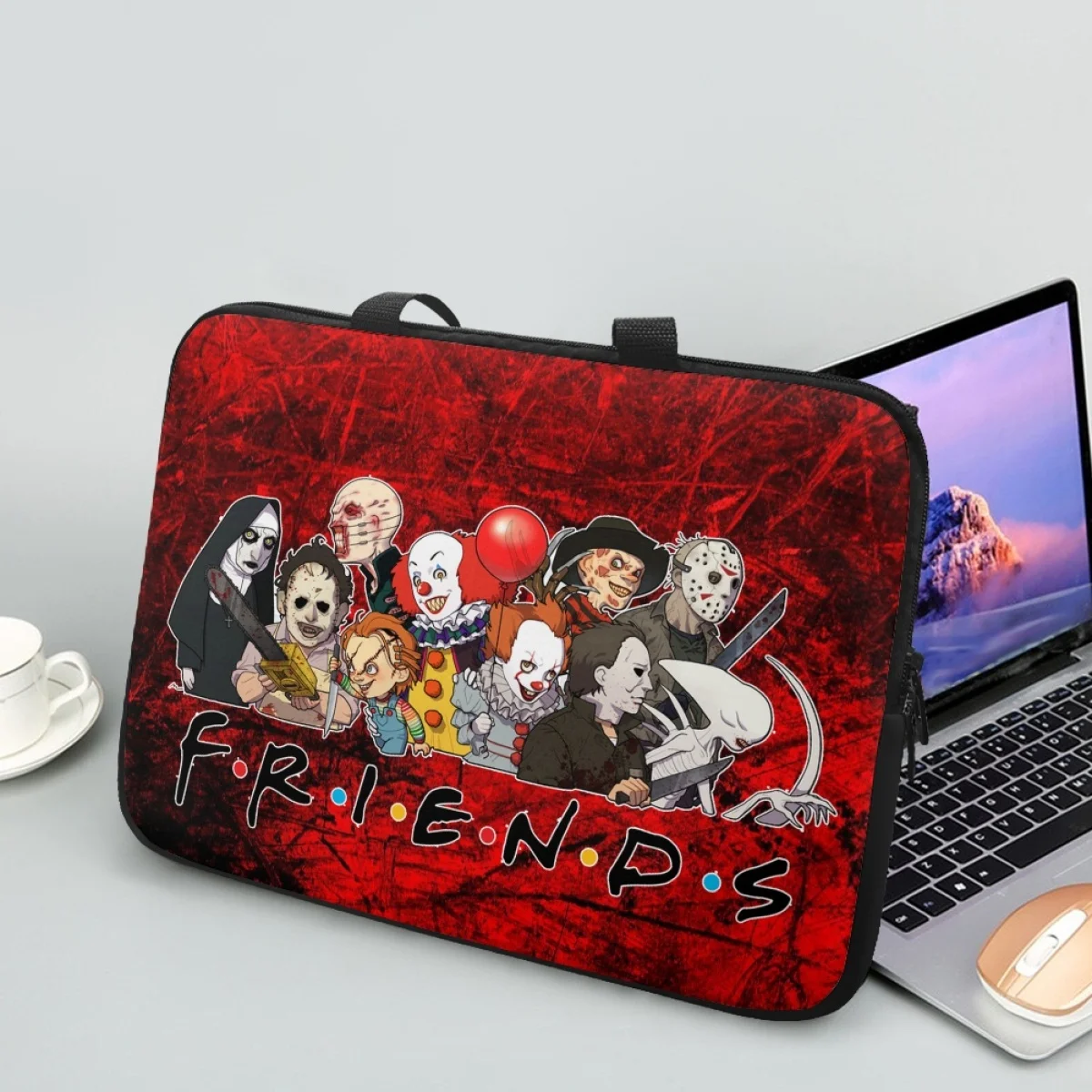 Horror Movie Killer Pennywise Print Lightweight Laptop Bag Fashion Handle Notebook Case for Adults Computer Accessories Handbags