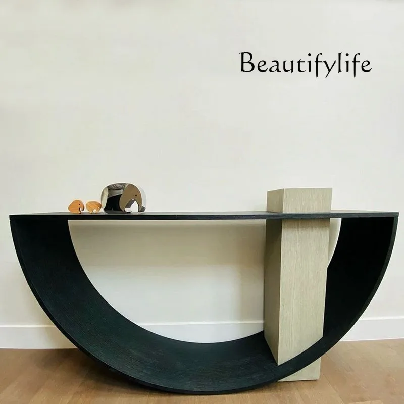 Italian Minimalist Console Tables Nordic Minimalist Console round Hallway Corridor Zhou Lan