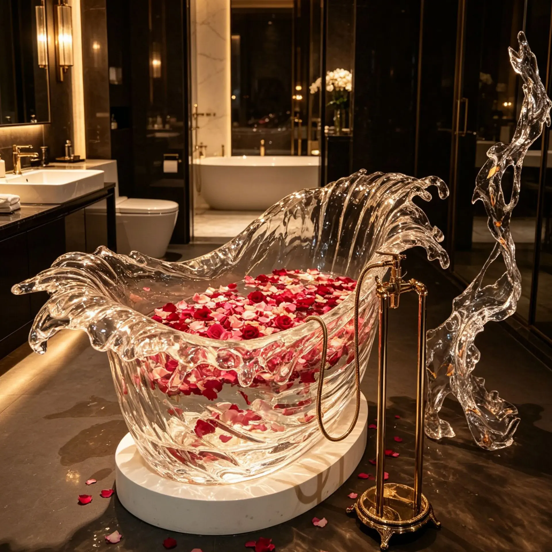 Ice crystal bathtub Baichuan Chaohai bathtub Light luxury French high-end villa private bathroom exclusive adult bath