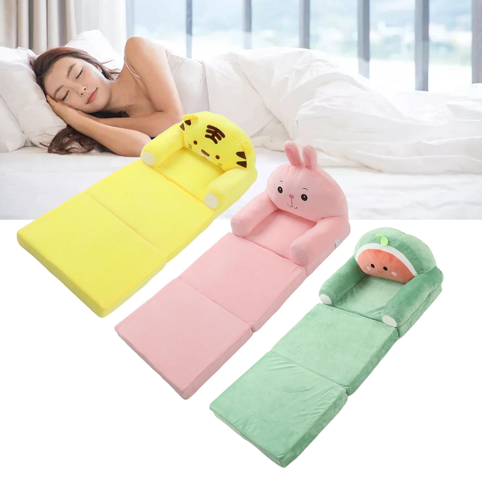 أريكة أطفال كرتونية قابلة للطي للأطفال، أريكة سرير قابلة للطي، مسند ذراع عريض قابل للغسل، مريح لغرفة المعيشة للأطفال، قابل للطي