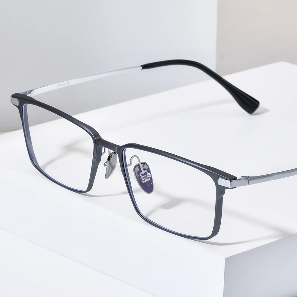 NIANZHEN Aluminum Titanium Glasses Frame Men Square Brand Design Eyeglasses Ultralight-Weight Retro Spectacles Eyewear 8003