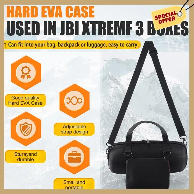 Stabilna wydajność - twarda obudowa EVA do przenoszenia Xtreme 3 Podróżny schowek Pokrowiec ochronny Przenośna torba na głośnik bezprzewodowy