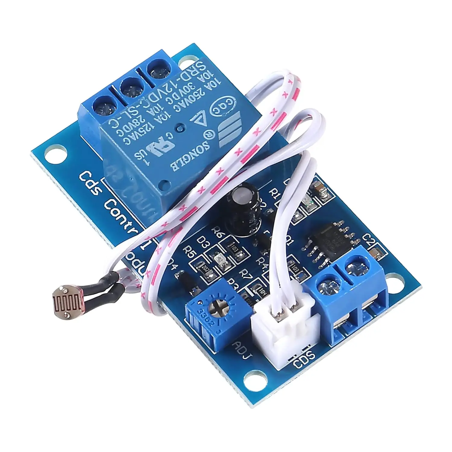 2PCS XH-M131 Light Automatic Control Module 5V 12V Light Control Relay Light Switch Photosensitive Resistor Module with Cable