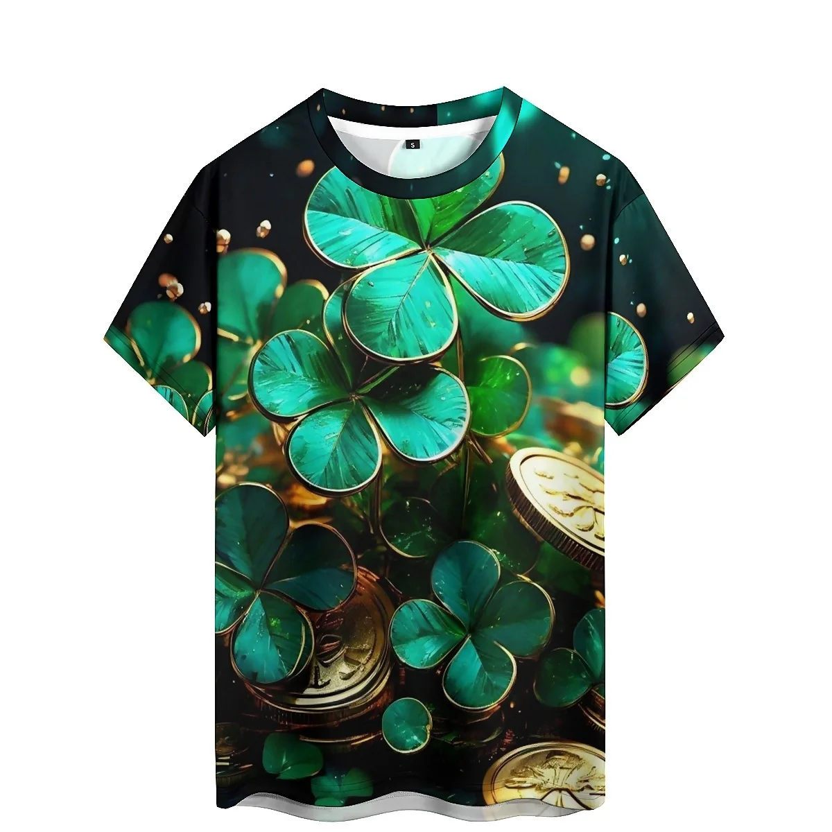 Men's 3D printed short sleeved T-shirt with creative gradient street hip-hop style, loose fit, breathable and comfortable fabric