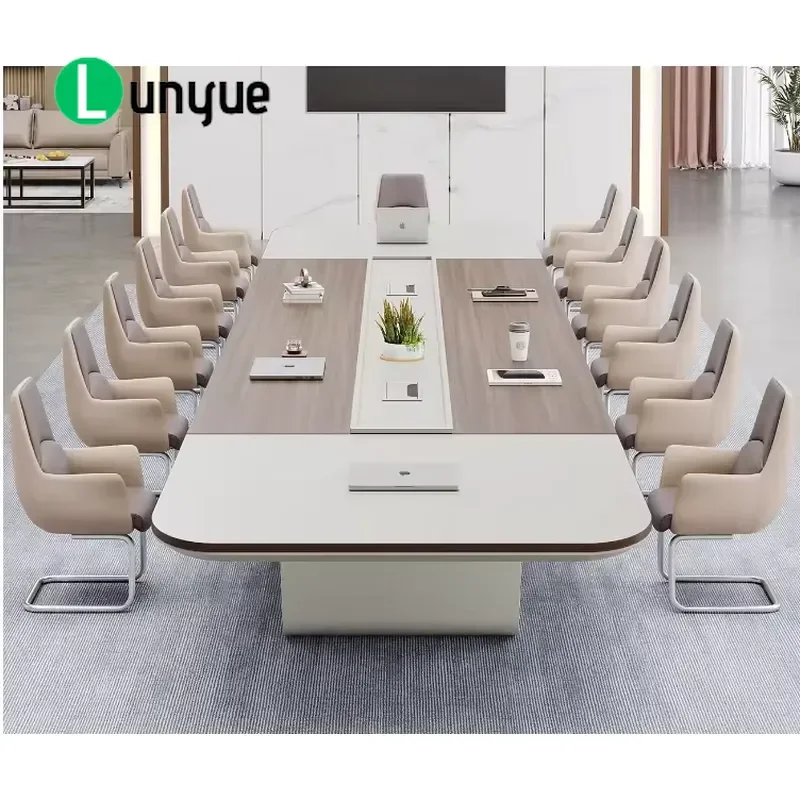 Luxury Modern Office Conference Table Long Commercial Meeting Room Desk for Business Workspace High End Design 2024