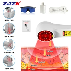 ZJZK New 980nm 810nm Cold Laser Arthritis Physical Therapy Equipment Laser Red Light Therapy Device for Joint Muscle Deep Tissue