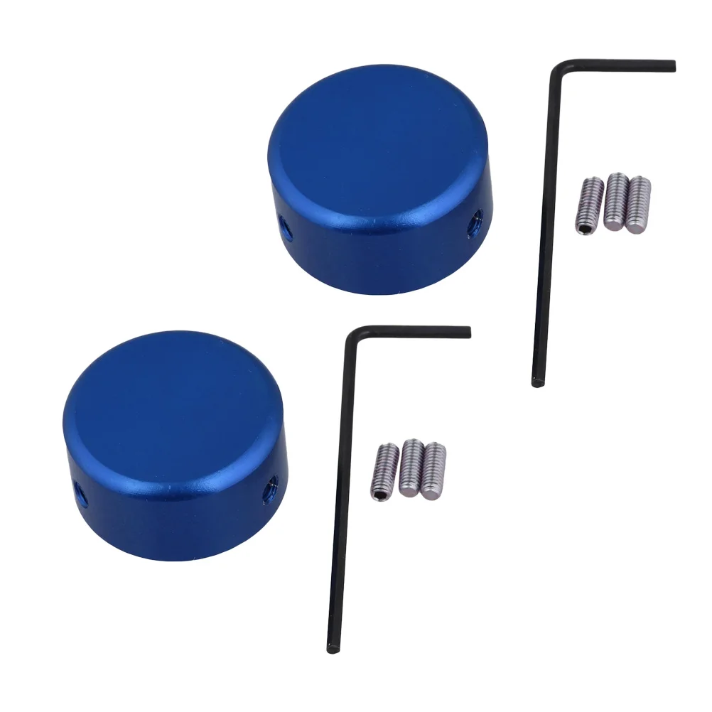 3 قطعة سبائك الألومنيوم تأثير الغيتار دواسة قبعات الأزرق Footswitch توبر دواسة مطاطية حماية لامعة دائم لعمر ممتد