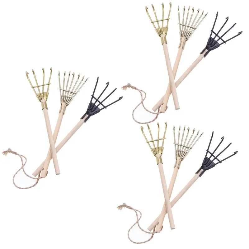 Mini Landscape Mini Iron Rake Tool DIY Handmade Landscaping Props Model Accessories Home Decoration Crafts Ornaments-AT64