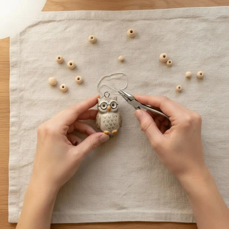 1Pcs Color Preserved Stainless Steel DIY Jewelry Necklace Bracelet Accessories Cartoon Owl Squirrel Hedgehog Charms Pendant