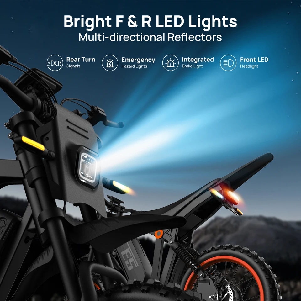 URLIFE 750W Electric Bike for Adults, 48V 20AH Removable Battery 20MPH 50-Miles Range Electric Off-Road Mountain Motorcycles image 6