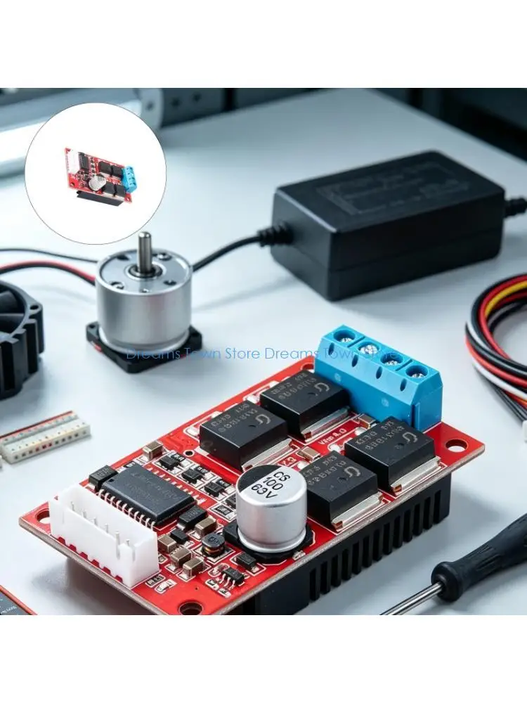  Direct Current Motor Driver Module with Heat Sink and 4 Corner Mounting Holes