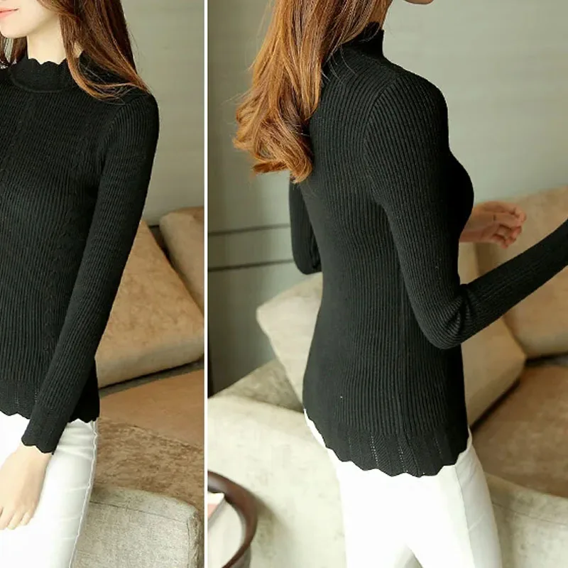 Nuovi maglioni a maniche lunghe pullover moda Casual Bottoming vestiti autunno inverno donna top maglione lavorato a maglia donna maglione