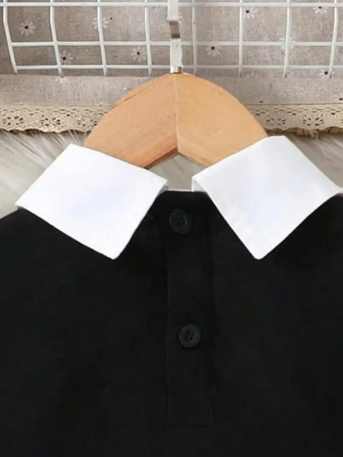 Mädchen Prinzessinnenkleid mit Peter-Pan-Kragen und Puffärmeln, A-Linie Freizeitkleid für Schule und Partys – Detail 6