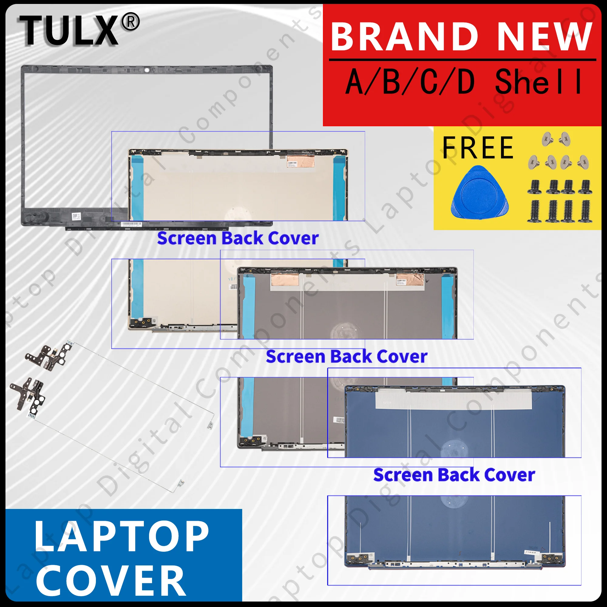 

New Laptop Case For Lid Pavilion 15-CW 15-CS TPN-Q208 Top Rear lid Back Cover/Bezel Shell Housing Replace hinges