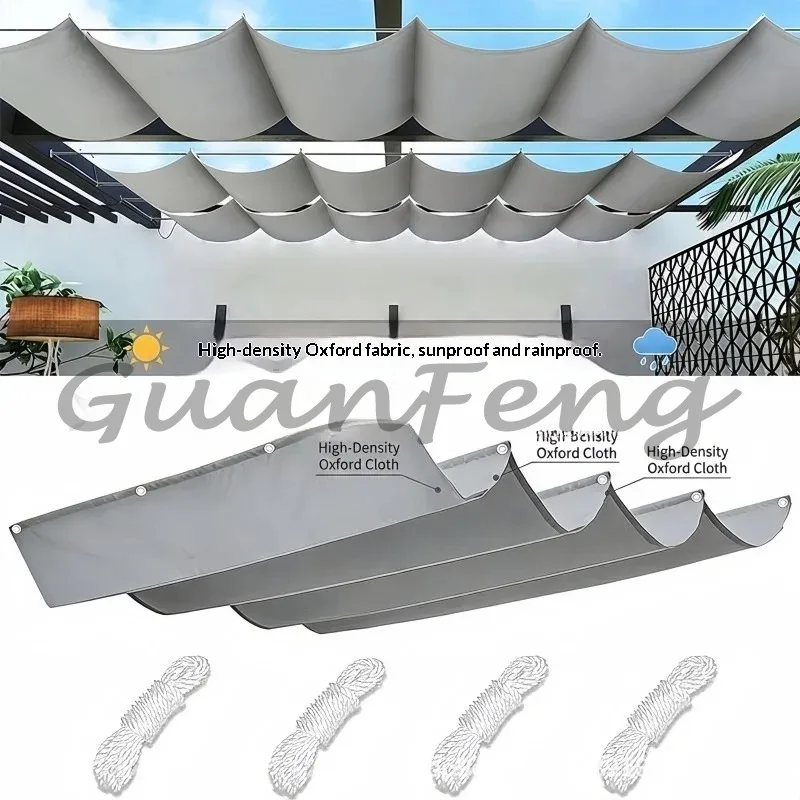 Foldable outdoor terrace awning size 1x2m retractable sunshade sail