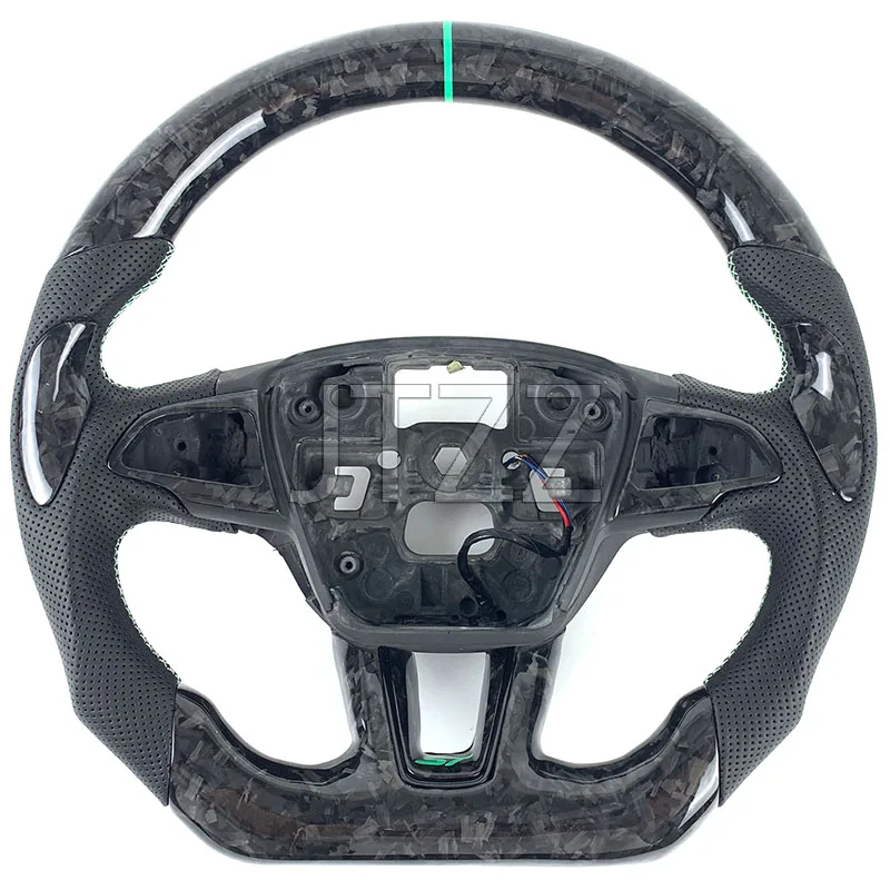 

Customized Car Steering Wheel FOR Ford Focus MK3 2015-2018 Carbon Fiber Perforated Leather Style Customized Steering Wheel