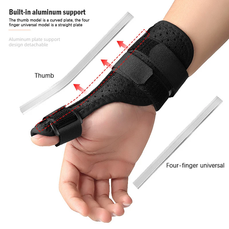 Wrist Sprain Brace Wrist Support with Removable Steel Tendonitis Sheath Thumb Auxiliary Guard Finger Splint Carpal Tunnel Strap