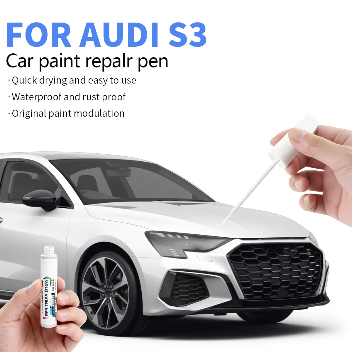 

Для 1999-2025 AUDI S3 автомобильная ручка для ремонта краски, аксессуары, черный LY9T, белый LY9L, серый LZ7W LZ7S LX7L, зеленый LZ6A LX6M, синий LX5H