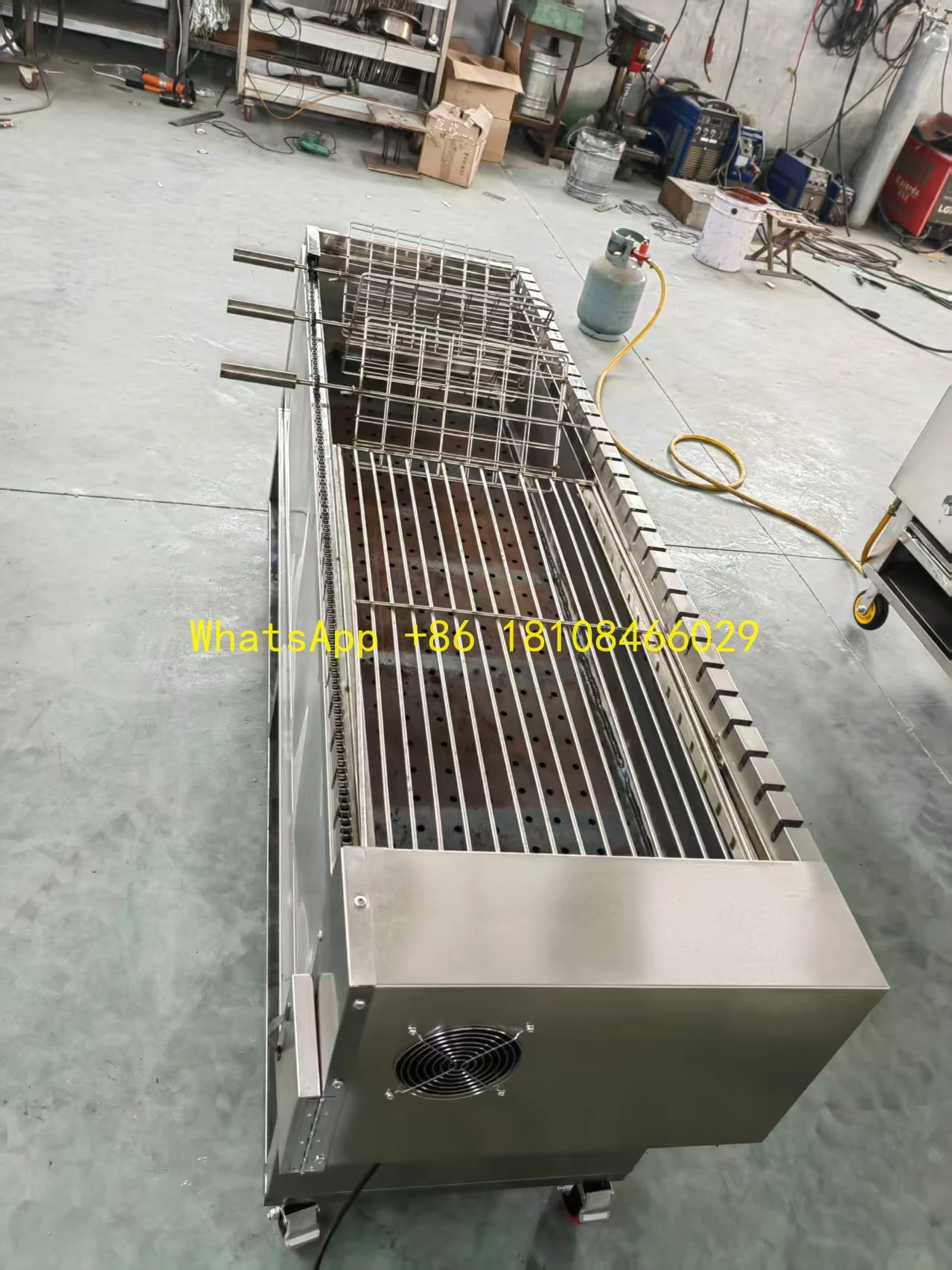 

Chinese Charcoal Grill for Restaurant Use Commercial Automatic Stainless Steel Pig Meat Rotisserie BBQ Grill Machine