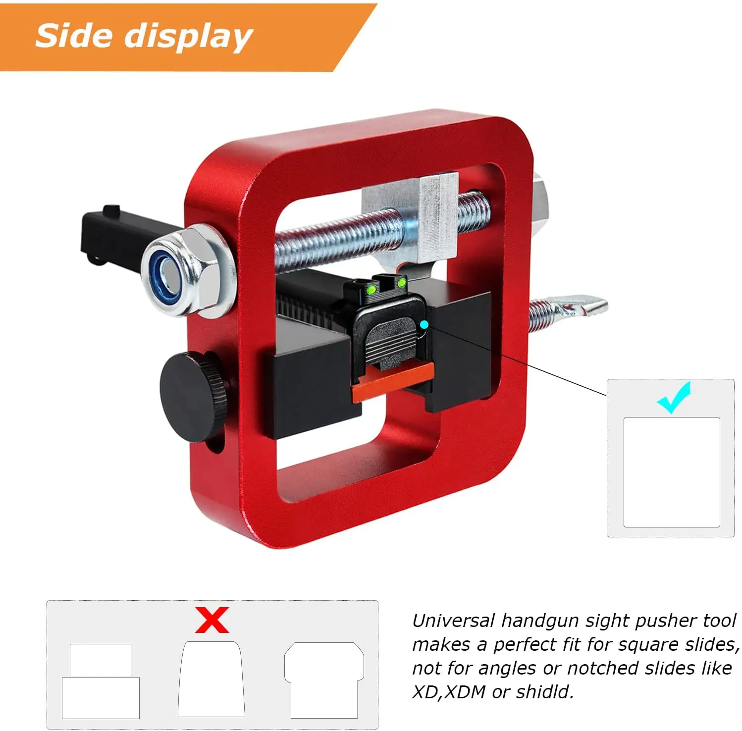 New Full Metal Handgun Sight Pusher Tool for 1911Glock G17 G19 G43X Shield Sig Sight Bead Disassembly Tool Outdoor