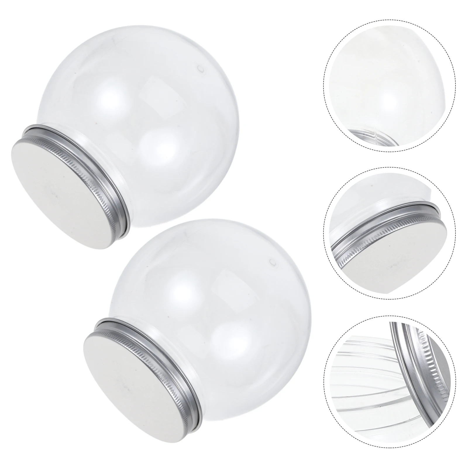 

4pcs Diy Clear Plastic Water Globe Crafts Making Prop For Xmas Diy Snow Globe Empty Ball Shape Snow Globes Round Water Globes