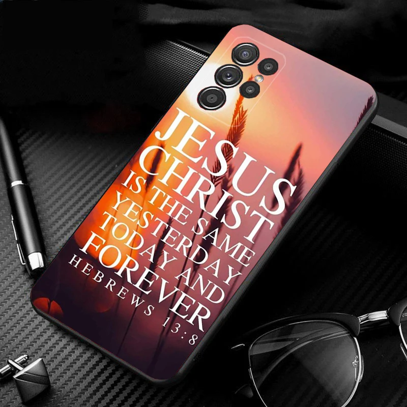 Phone Case for Samsung Galaxy S25 S24 S23 S22 S21 S20 Ultra S20 S22 S21 S20 FE S24 Plus Bible verse Jesus Christian God