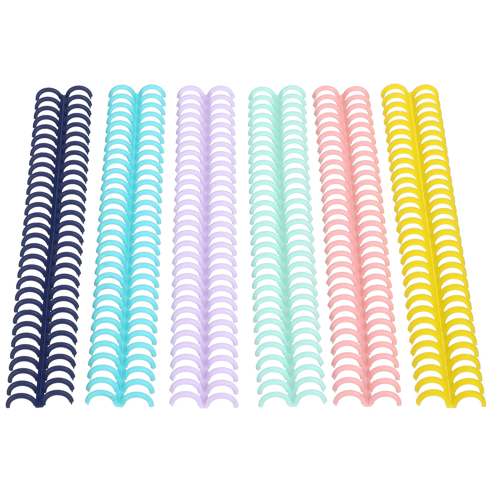 12Pcs Plastic Binding Spines Easy Cut Loose Leaf Binder Rings Comb Binding Spines Replacement Kit for Notebooks Albums