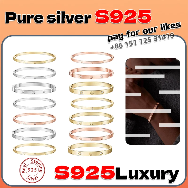 

S925 pure silver high-quality jewelry bracelet with unique pearl style and exaggerated logo, suitable for wearing at parties
