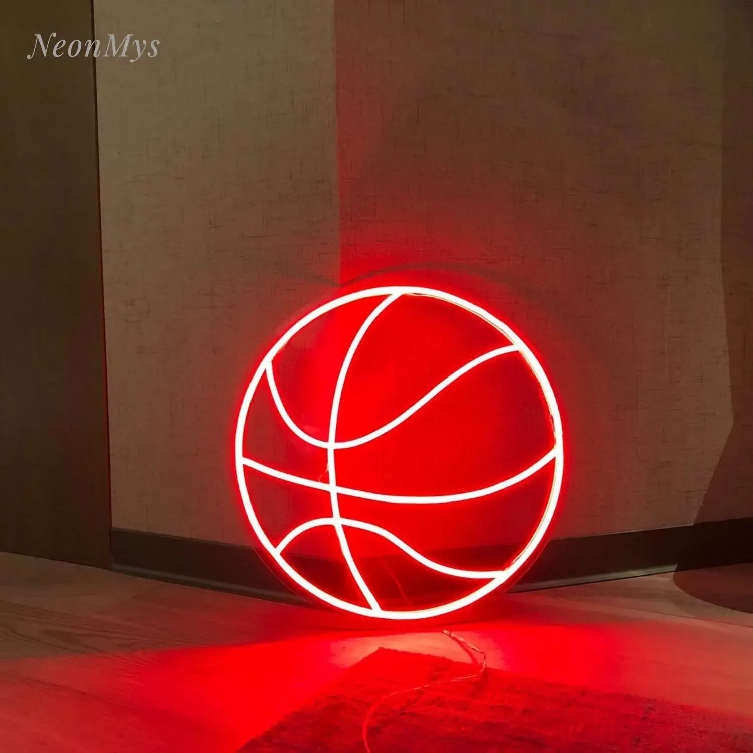 Imagem -03 - Sinal de Néon de Basquete Flex Led Sinal de Luz de Néon Led Logotipo Bola Luzes da Noite Festa da Noiva Casa Menino Quarto Decoração da Parede Presentes