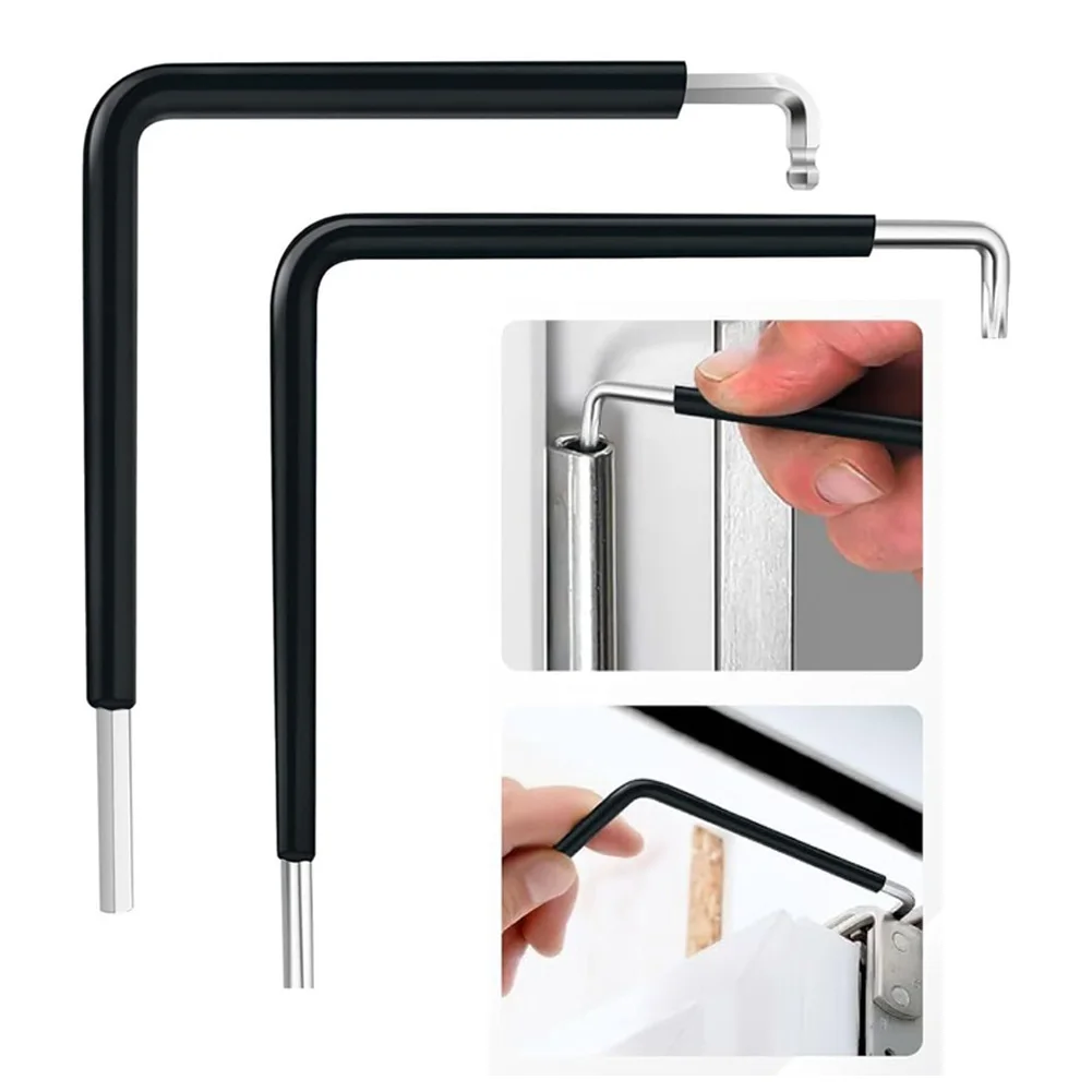 2Pcs Steel Window Fitting Wrench Adjustment Key With Heat Shrink Film Door Repairs 4mm Hex And TX15 Ball Head Tools