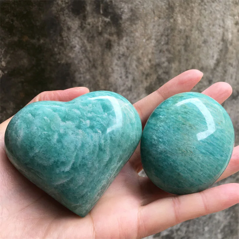 Natural Fire Quartz Palm Stone Amazonite Heart Mineral Meditation Home Decor Reiki Craft Gifts Energy Healing Spiritual Luck