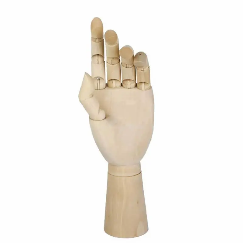 Right Hand Wooden Model Sketching Drawing Jointed Movable Fingers Mannequin